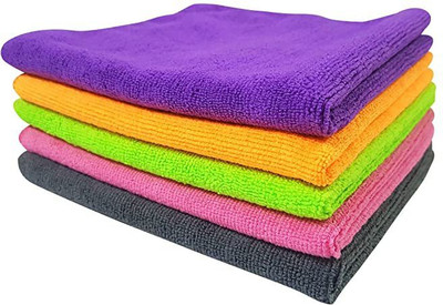 Onlinch Microfiber Vehicle Washing  Cloth(Pack Of 5, 220 GSM)