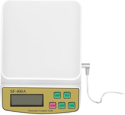 SMIC Kitchen Weighing Scale Tare Function SF400A with Adapter 10kg Digital Food Scale Weighing Scale(White)