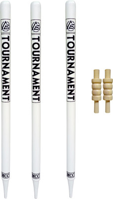 ARADHYA ENTERPRISES TOURNAMENT STUMP 3 PCS SET WITH EXPORT QUALITY 2 BAILS(White)