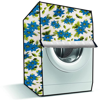Delideal Front Loading Washing Machine  Cover(Width: 75 cm, White, Blue)