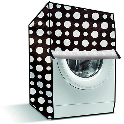 Delideal Front Loading Washing Machine  Cover(Width: 66 cm, Black, White)