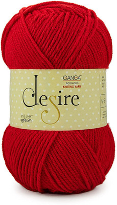 GANGA Desire Hand Knitting and Crochet yarn (Red) (200gms)