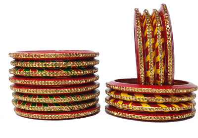 Lahthi Wala Lac Bangle Set(Pack of 16)
