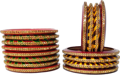 Lahthi Wala Lac Bangle Set(Pack of 16)