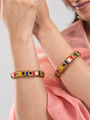 Mamon Creations Alloy Bangle Set(Pack of 2)