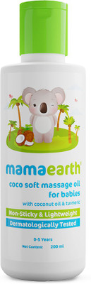 Mamaearth Coco Soft Massage Oil for new born, with Coconut & Turmeric Oil(200 ml)