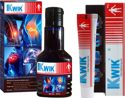 Kwik Pain Relieving Combo (Oil 50 Ml with Gel 30 Gm) Liquid(2 x 40 ml)