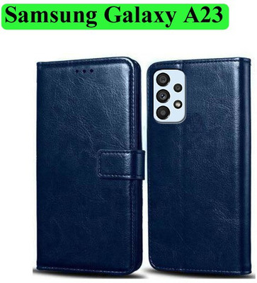 Wynhard Flip Cover for Samsung Galaxy A23, Samsung Galaxy A23 5G(Blue, Grip Case, Pack of: 1)