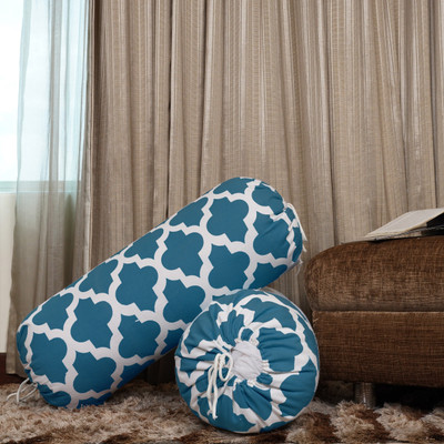 HOMEMONDE Printed Bolsters Cover(Pack of 2, 40 cm*81 cm, Blue)