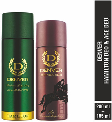 DENVER Hamilton & Ace Long Lasting Deodorant Spray – For Men (365 ml, Pack of 2)