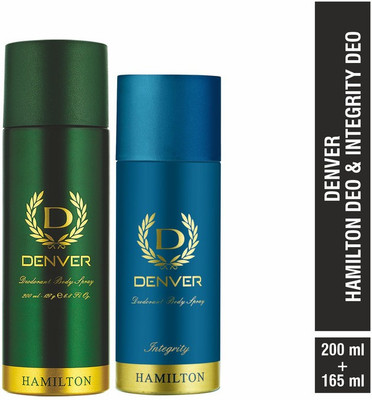 DENVER Hamilton & Integrity Long Lasting Deodorant Spray – For Men (365 ml, Pack of 2)