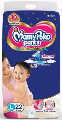 MamyPoko Extra Absorb Diaper - Large Size Pack of 22 Diapers - L(22 Pieces)