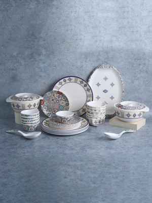 WONDERCHEF Pack of 31 Melamin Venice Dinner Set(Blue)