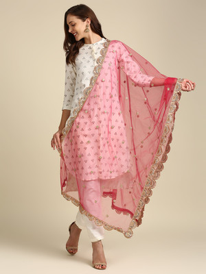 DUPATTA BAZAAR Net Embroidered Women Dupatta
