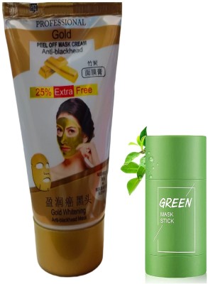 LILLYAMOR Green Tea Cleansing Solid Mask Purifying Clay Stick & Golden Peel Off Mask(170 g)