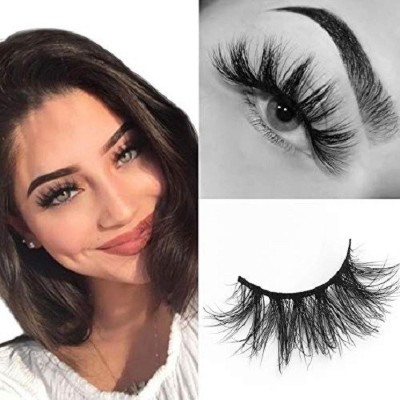 Aylily Black Handmade Natural 3D Thick Long False Eyelashes(Pack of 1)