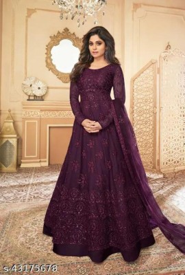 Mahadev Fashion Anarkali Gown(Purple)