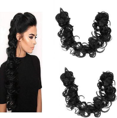 A H S  Frill Multi Purpose Use Extension (Black), Set 2 Hair Extension