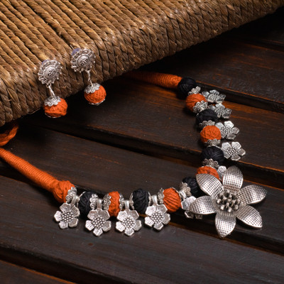 SUZEN Oxidised Silver, Dori Multicolor Jewellery Set(Pack of 1)