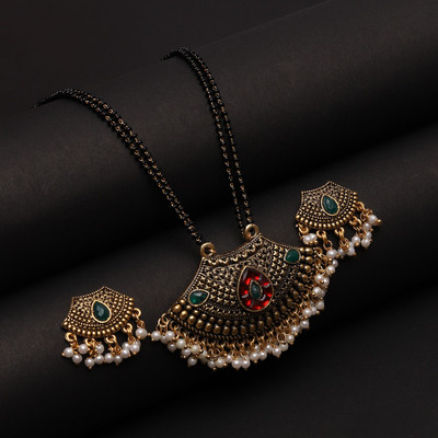 Bhagya Lakshmi Alloy Gold-plated Multicolor Jewellery Set(Pack of 1)