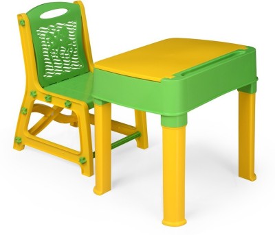 Nilkamal Apple Junior Study Set Plastic Desk Chair(Finish Color - Yellow & Green, DIY(Do-It-Yourself))
