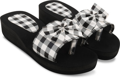 SHIPEE Women Heels(Black, White , 7)