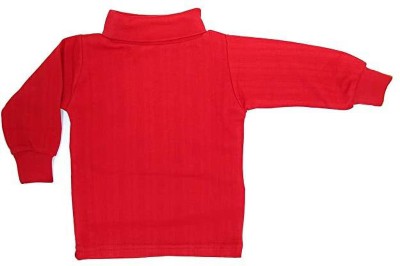 Mahi Fashion Boys & Girls Solid Cotton Blend T Shirt(Red, Pack of 1)