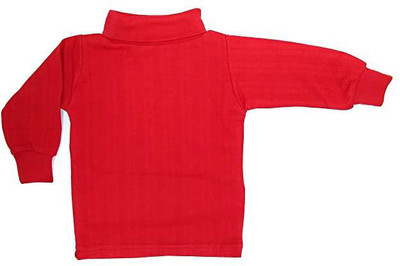 Mahi Fashion Boys & Girls Solid Cotton Blend Regular T Shirt(Red, Pack of 1)
