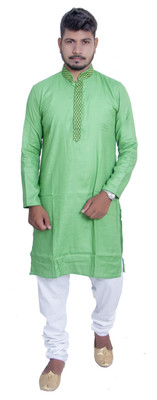 Full Stop Apparel Men Embroidered A-line Kurta(Red)
