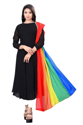 Werolia Women Solid A-line Kurta(Black)