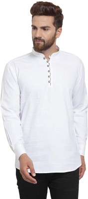 Freestyle fashion Men Solid Straight Kurta(White)