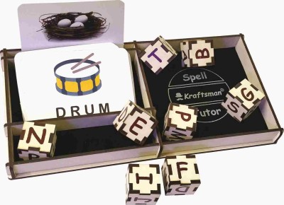Kraftsman Wooden Spell Tutor Spelling Learning Game with Flash Cards | Educational Toys(Multicolor)