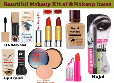 CLUB 16 Any Time Makeup Kit with 8 Makeup Items AB09(Pack of 8)