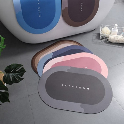 HRT Polyester, Rubber Bathroom Mat(Multicolor, Medium)