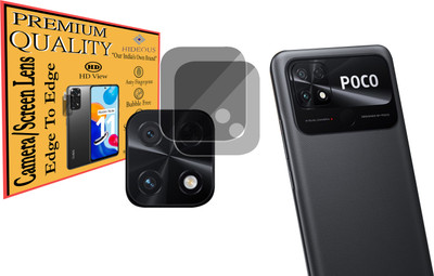 HIDEOUS Back Camera Lens Glass Protector for POCO C40(Pack of: 2)