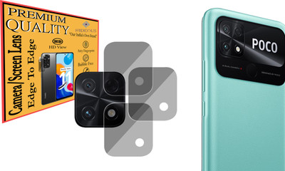 HIDEOUS Back Camera Lens Glass Protector for POCO C40(Pack of: 3)