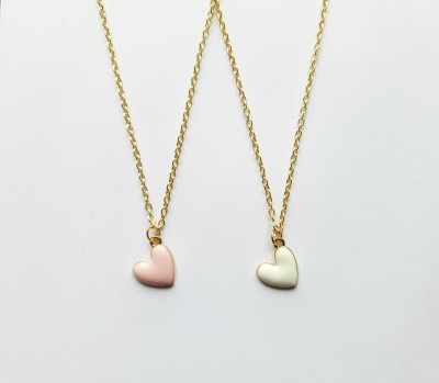 EnlightenMani Unique & Trendy Sweet Little Hearts Necklaces - Pack of 2 Gold-plated Plated Alloy Necklace