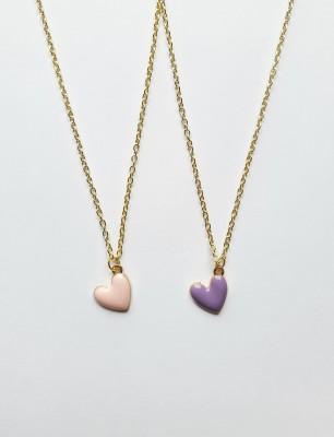 EnlightenMani Unique & Trendy Sweet Little Hearts Necklaces - Pack of 2 Gold-plated Plated Alloy Necklace