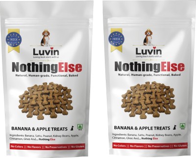 luvin Nothing Else Human-Grade Natural Functional Baked Dog Treats, Banana & Apple Banana, Fruit Dog Treat(300 g, Pack of 2)