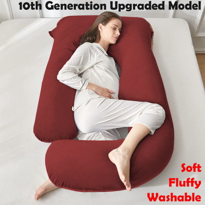Texlux Microfibre Solid Pregnancy Pillow Pack of 1(Maroon)