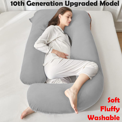 Texlux Microfibre Solid Pregnancy Pillow Pack of 1(Light Grey)