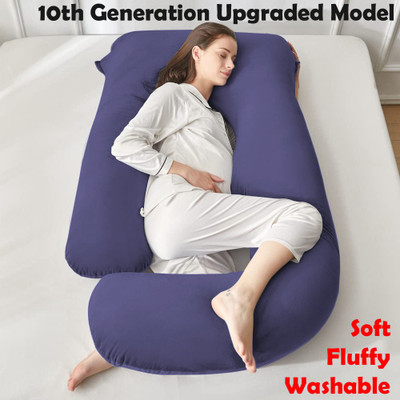 EVOL Upgrade Model Pregnancy Pillow Microfibre Solid Pregnancy Pillow Pack of 1(Dark Blue)
