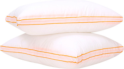 Papaya Polyester Fibre, Microfibre Sleeping Pillow Pack of 2 Solid Soft Fluffy Hotel Pillows with Gusset Design(White)