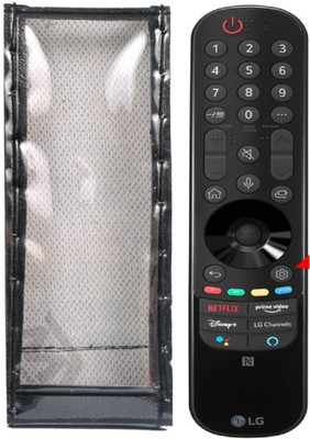 LUNAGARIYA Protective Cover for LG Smart Android Remote Control,PU Leather Cover Holder Tv Remote Controller(Black)