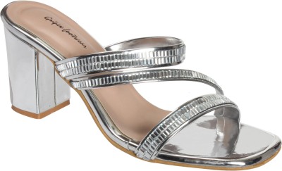 Stepee Women Heels(Silver , 8)