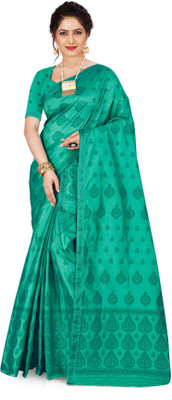 Skiran's Woven Mekhela Chador Art Silk Saree(Green)