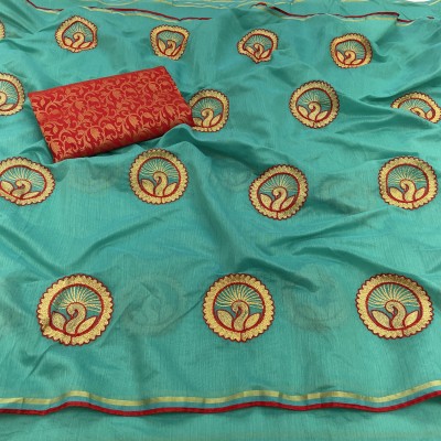 Guru Alankar Embroidered Daily Wear Chiffon Saree(Light Blue)