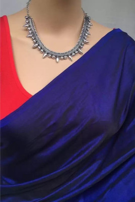VRINDITA FASHION Solid/Plain Daily Wear Art Silk Saree(Blue)