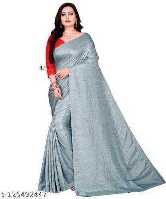 VRINDITA FASHION Solid/Plain Daily Wear Art Silk Saree(Black)