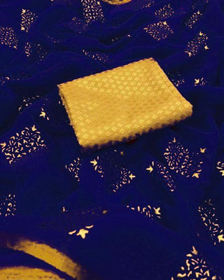 JiproStore Printed Daily Wear Chiffon Saree(Dark Blue)